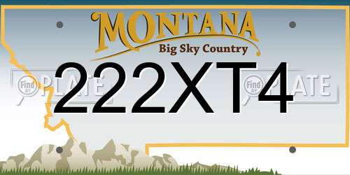 222XT4 Montana License Plate
