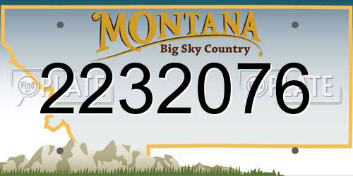2232076 Montana License Plate