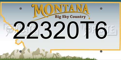 22320T6 Montana License Plate