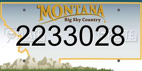 2233028 Montana License Plate
