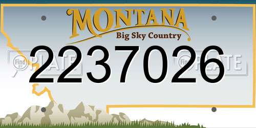 2237026 Montana License Plate