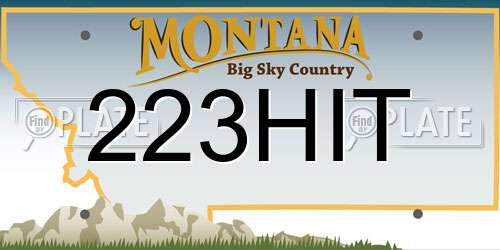 223HIT Montana License Plate