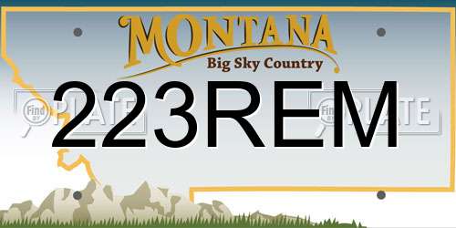 223REM Montana License Plate