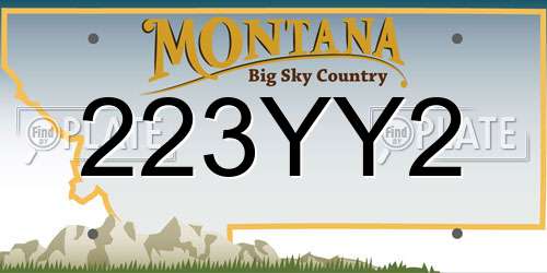 223YY2 Montana License Plate