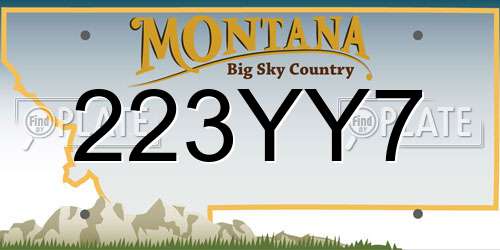 223YY7 Montana License Plate