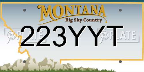 223YYT Montana License Plate