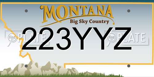 223YYZ Montana License Plate