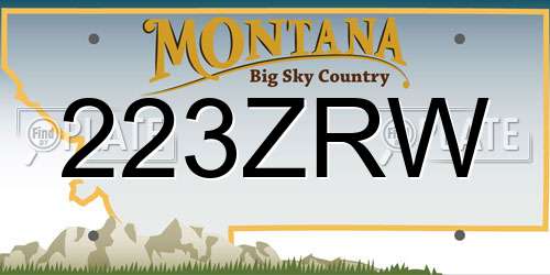 223ZRW Montana License Plate