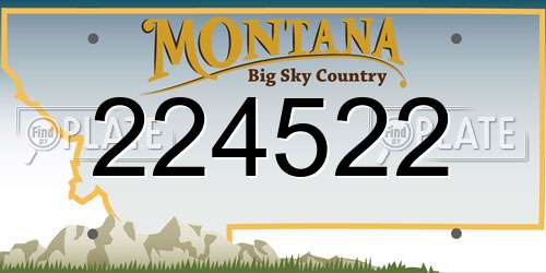 224522 Montana License Plate