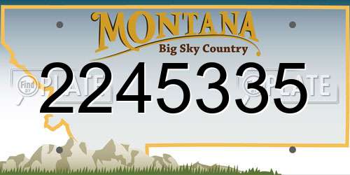 2245335 Montana License Plate