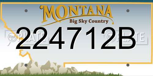 224712B Montana License Plate
