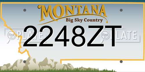 2248ZT Montana License Plate