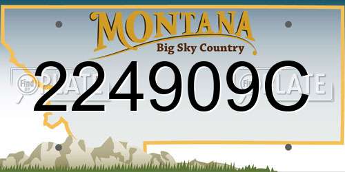 224909C Montana License Plate