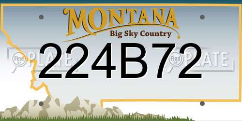 224B72 Montana License Plate
