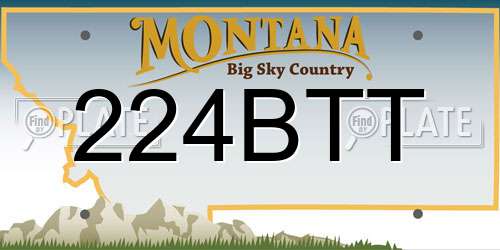 224BTT Montana License Plate