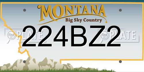 224BZ2 Montana License Plate