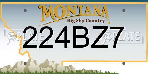 224BZ7 Montana License Plate