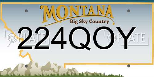 224QOY Montana License Plate