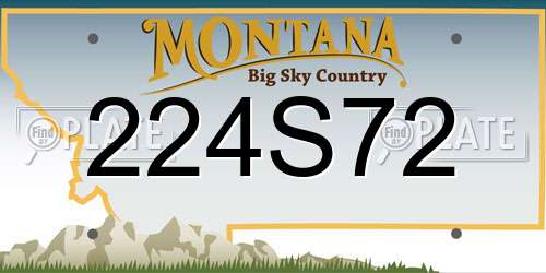 224S72 Montana License Plate