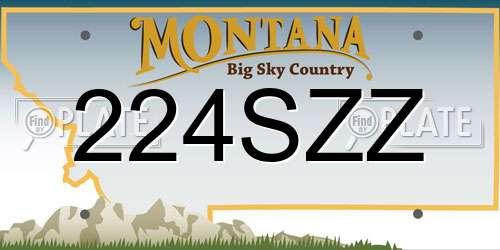 224SZZ Montana License Plate