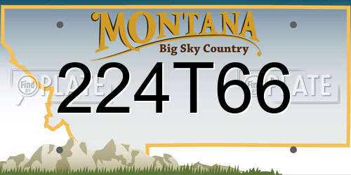 224T66 Montana License Plate