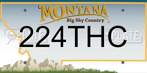 224THC Montana License Plate