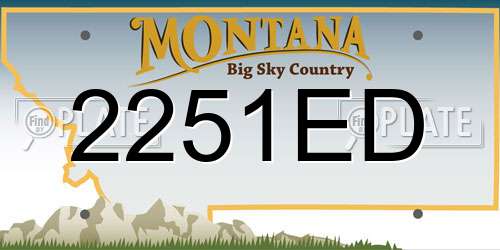 2251ED Montana License Plate