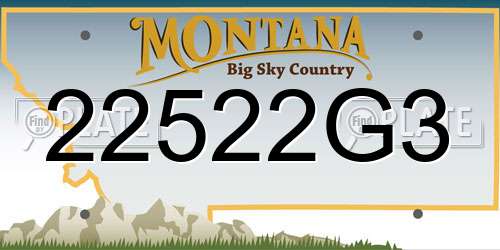 22522G3 Montana License Plate