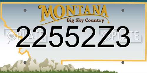 22552Z3 Montana License Plate