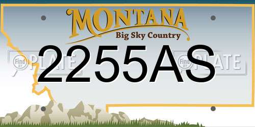 2255AS Montana License Plate