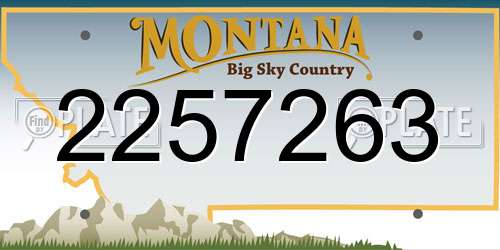 2257263 Montana License Plate