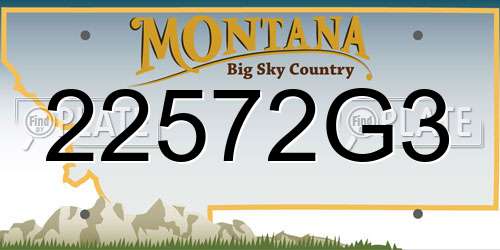 22572G3 Montana License Plate