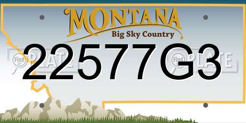 22577G3 Montana License Plate