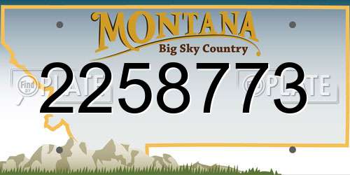 2258773 Montana License Plate