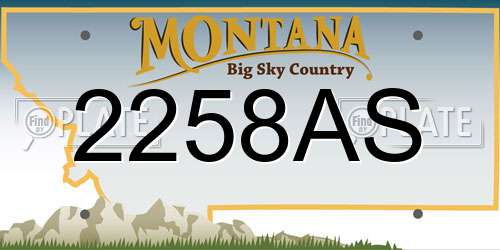2258AS Montana License Plate
