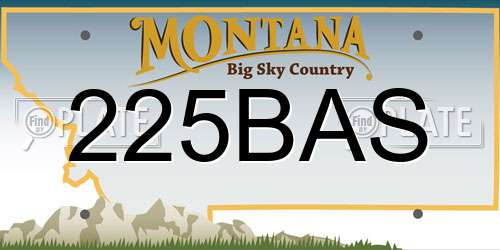 225BAS Montana License Plate