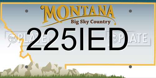 225IED Montana License Plate