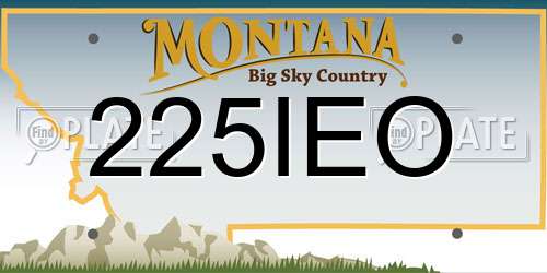225IEO Montana License Plate