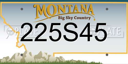 225S45 Montana License Plate
