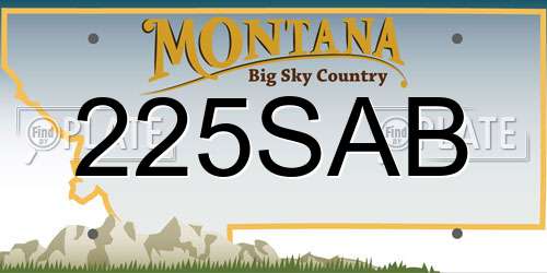 225SAB Montana License Plate