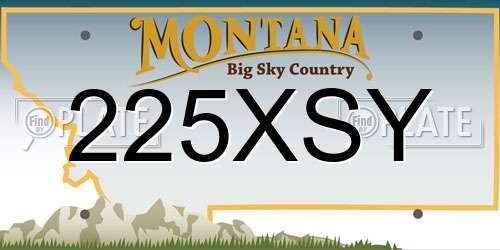 225XSY Montana License Plate