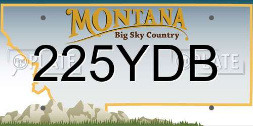 225YDB Montana License Plate