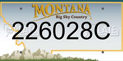 226028C Montana License Plate