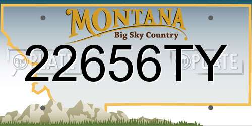22656TY Montana License Plate