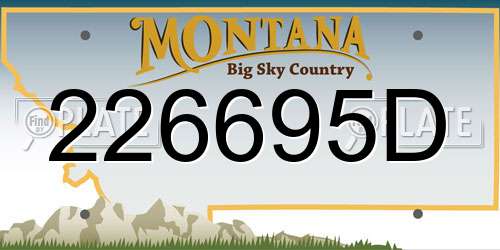 226695D Montana License Plate