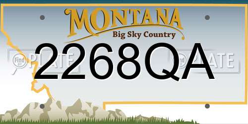 2268QA Montana License Plate