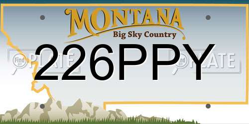 226PPY Montana License Plate