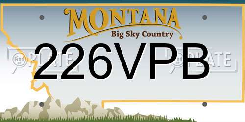 226VPB Montana License Plate