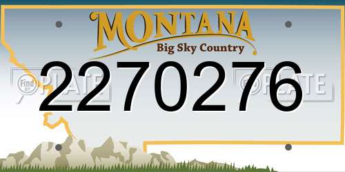 2270276 Montana License Plate