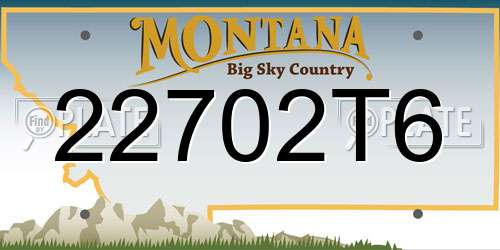 22702T6 Montana License Plate